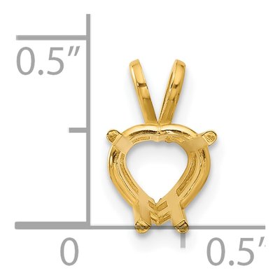 14K Yellow Gold Heart Pendant Mounting – view 4