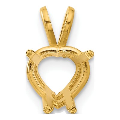 14K Yellow Gold Heart Pendant Mounting