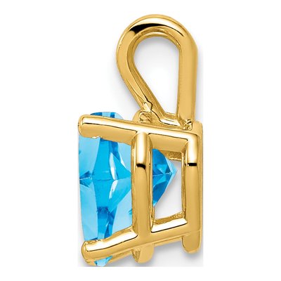 14K Yellow Gold Swiss Blue Topaz Heart Pendant – view 3