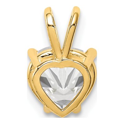 14K Yellow Gold CZ Heart Pendant – view 4