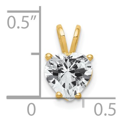 14K Yellow Gold CZ Heart Pendant – view 5