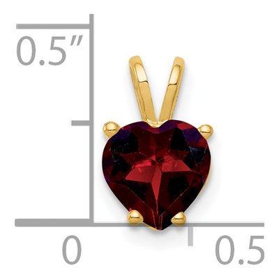 14K Yellow Gold Garnet Heart Pendant – view 3