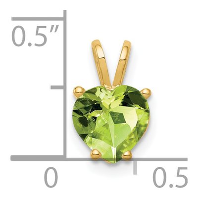 14K Yellow Gold Peridot Heart Pendant – view 3