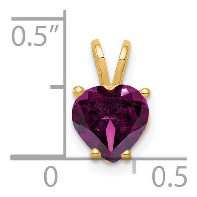 14K Yellow Gold Rhodolite Garnet Heart Pendant – view 2