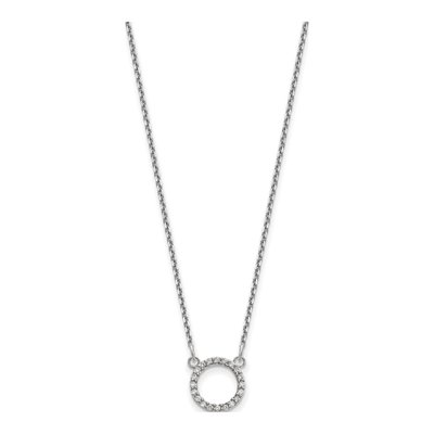 14K White Gold Open Circle Pendant Mounting – view 3