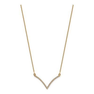14K Yellow Gold Diamond V-Necklace Pendant Mounting – view 3