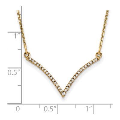 14K Yellow Gold Diamond V-Necklace Pendant Mounting – view 4