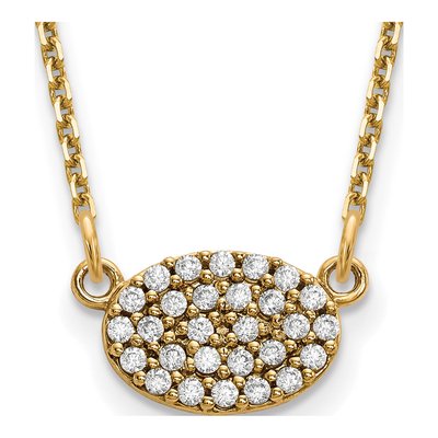 14K Yellow Gold Cluster Oval Pendant Mounting