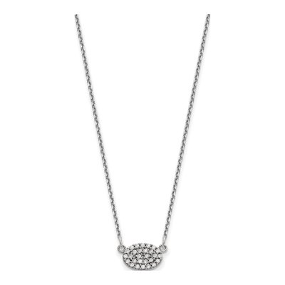 14K White Gold Oval Cluster Pendant Mounting – view 2