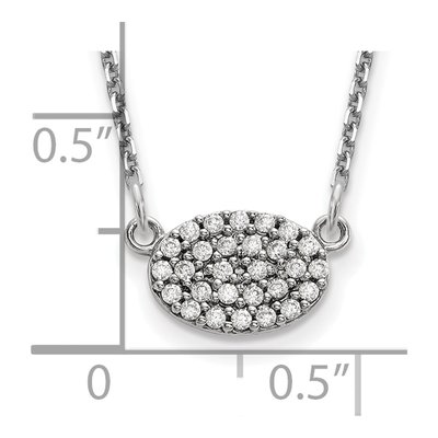14K White Gold Oval Cluster Pendant Mounting – view 3