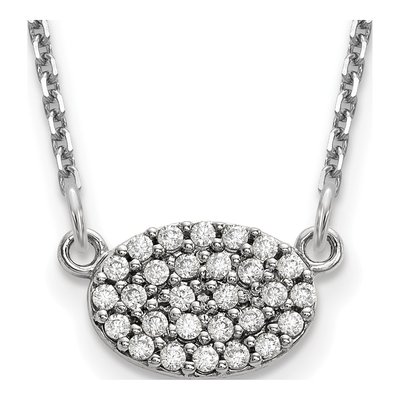 14K White Gold Oval Cluster Pendant Mounting