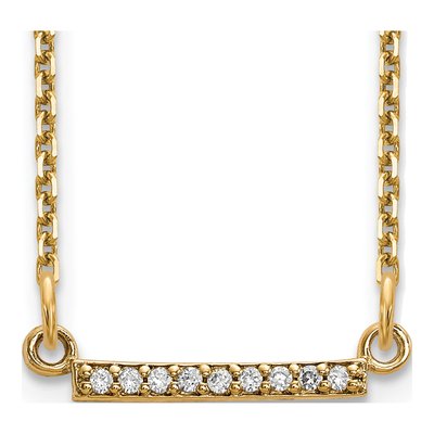 14K Yellow Gold Diamond Bar Pendant Mounting