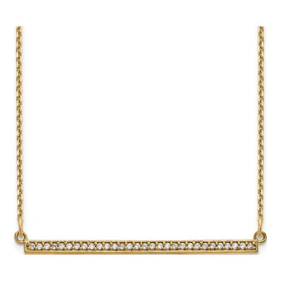 14K Yellow Gold Diamond Bar Pendant Mounting