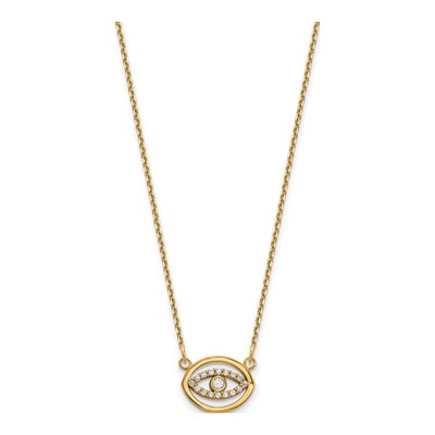 14K Yellow Gold Diamond Halo Evil Eye Pendant Mounting – view 3