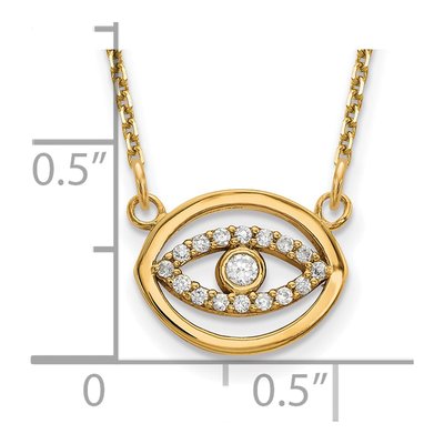 14K Yellow Gold Diamond Halo Evil Eye Pendant Mounting – view 4