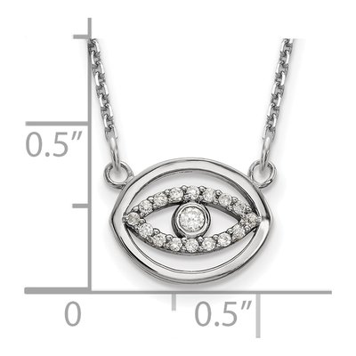 14K White Gold Evil Eye Halo Pendant Mounting – view 4