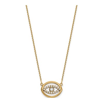 14K Yellow Gold Evil Eye Halo Pendant Mounting – view 2