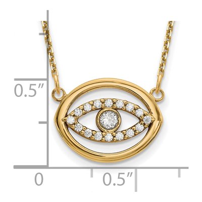 14K Yellow Gold Evil Eye Halo Pendant Mounting – view 3
