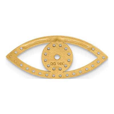 14K Yellow Gold Small Evil Eye Slide Pendant Mounting – view 4