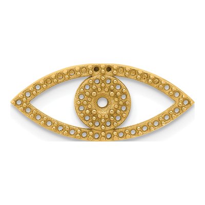 14K Yellow Gold Small Evil Eye Slide Pendant Mounting