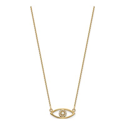14K Yellow Gold Diamond Evil Eye Pendant Mounting – view 3