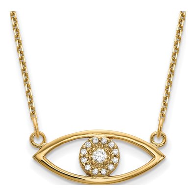 14K Yellow Gold Diamond Evil Eye Pendant Mounting