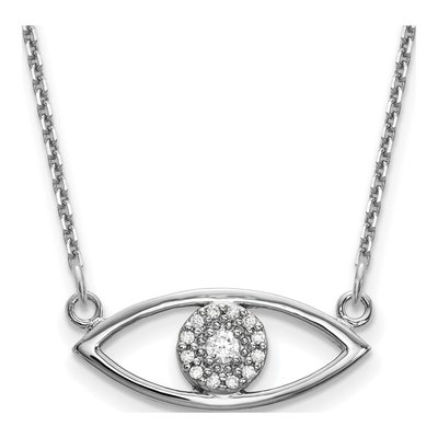 14K White Gold Small Evil Eye Pendant Mounting