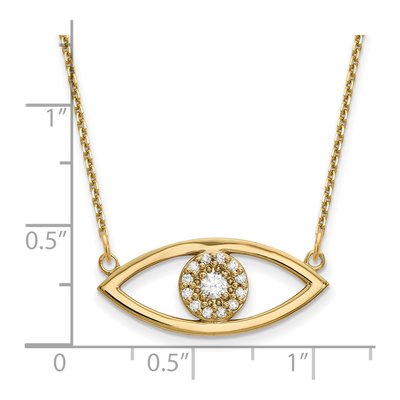 14K Yellow Gold Evil Eye Pendant Mounting – view 3