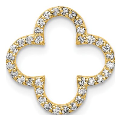 14K Yellow Gold 1/4 ct tw Diamond Quatrefoil Pendant