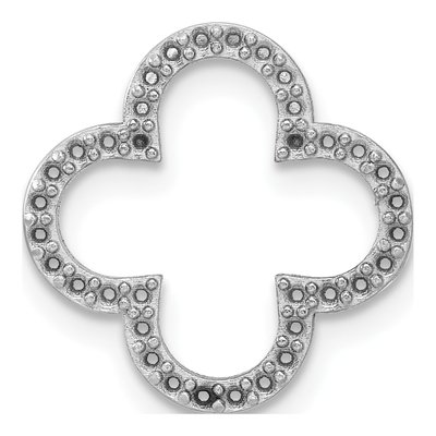 14K White Gold Quatrefoil Pendant Mounting
