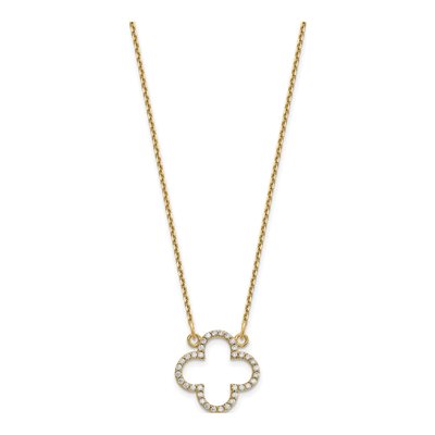 14K Yellow Gold Quatrefoil Pendant Mounting – view 2