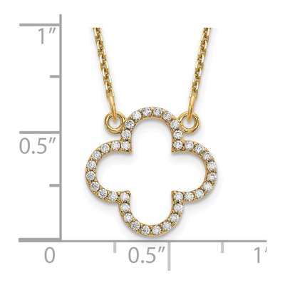 14K Yellow Gold 1/4 ct tw Diamond Quatrefoil Necklace – view 3