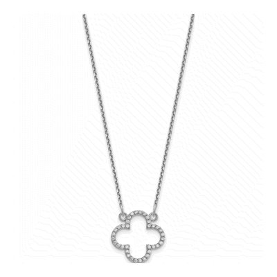 14K White Gold Quatrefoil Pendant Mounting – view 2
