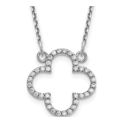 14K White Gold Quatrefoil Pendant Mounting