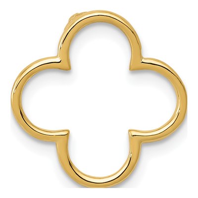 14K Yellow Gold Quatrefoil Slide Pendant
