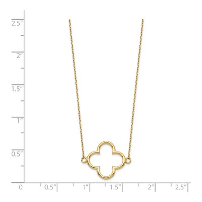 14K Yellow Gold Open Quatrefoil Pendant Necklace – view 4
