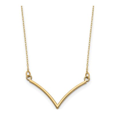 14K Yellow Gold V-Necklace