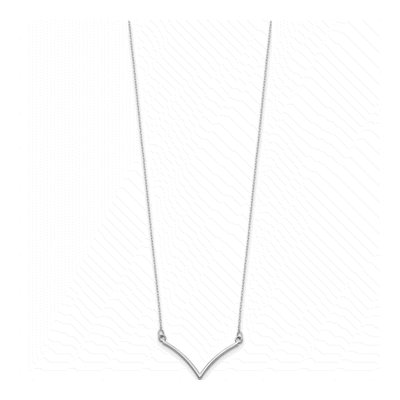 14K White Gold V-Necklace – view 3