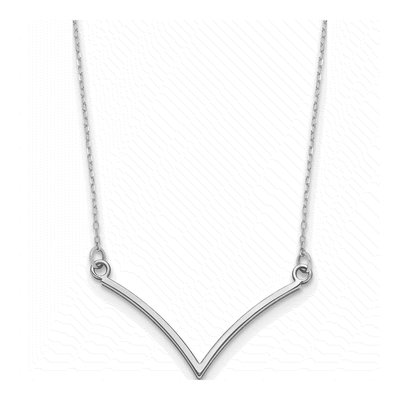14K White Gold V-Necklace