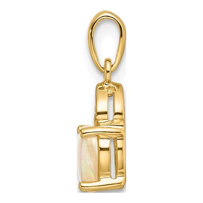 14K Yellow Gold Opal & Diamond Heart Pendant – view 3