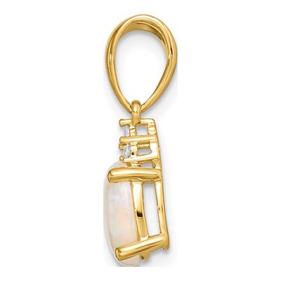 14K Yellow Gold Opal & Diamond Austrian Pendant – view 3
