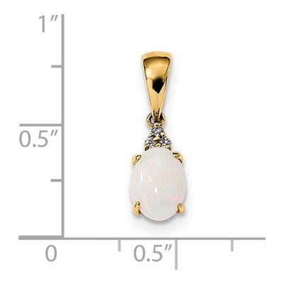 14K Yellow Gold Opal & Diamond Austrian Pendant – view 4