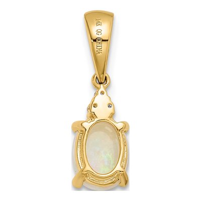 14K Yellow Gold Opal & Diamond Austrian Pendant – view 5