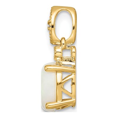 14K Yellow Gold Opal & Diamond Austrian Pendant – view 3