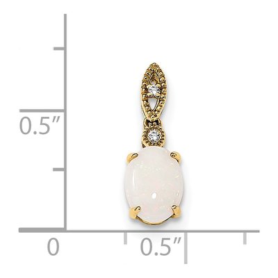 14K Yellow Gold Opal & Diamond Austrian Pendant – view 4