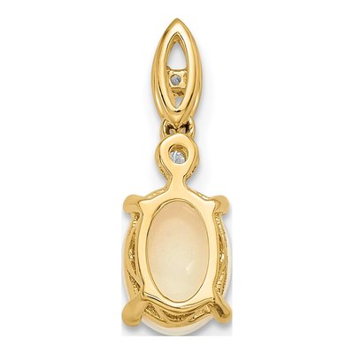 14K Yellow Gold Opal & Diamond Austrian Pendant – view 5
