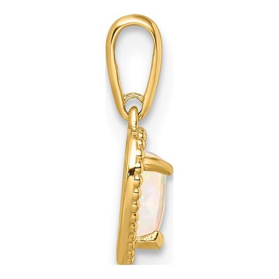 14K Yellow Gold Lab-Created Opal Heart Pendant – view 3