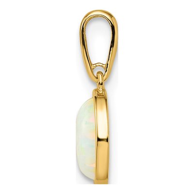 14K Yellow Gold Lab-Created Opal Pendant – view 3