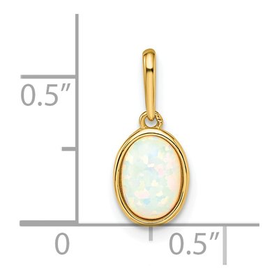 14K Yellow Gold Lab-Created Opal Pendant – view 4