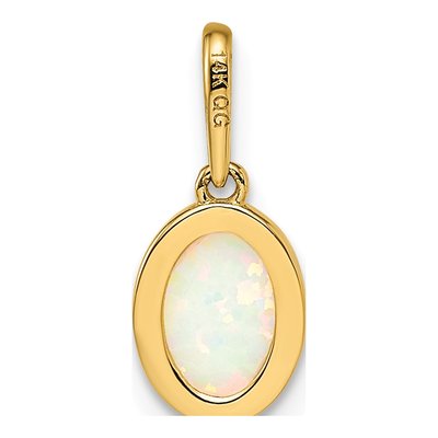 14K Yellow Gold Lab-Created Opal Pendant – view 5